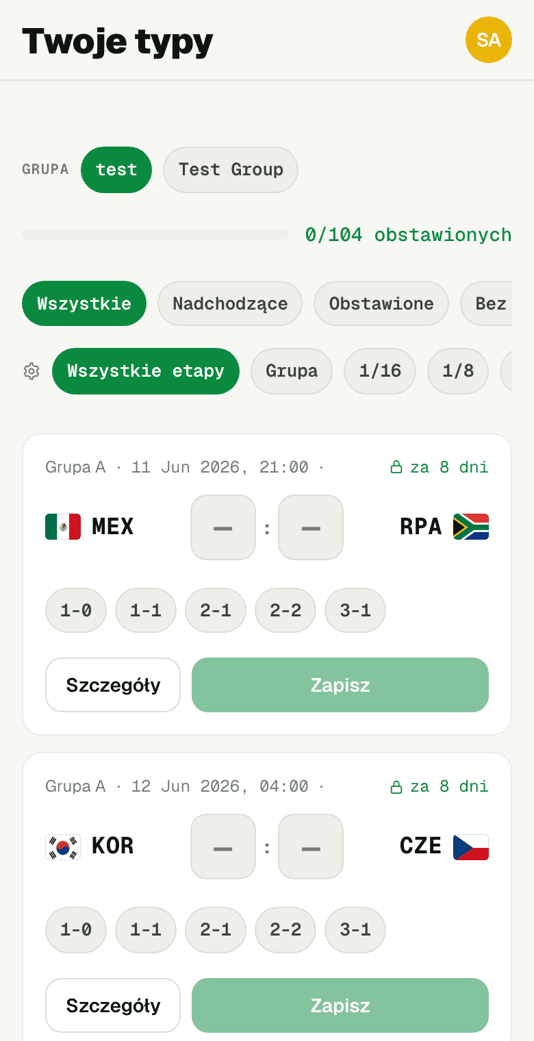 Znajdź mecz na liście
